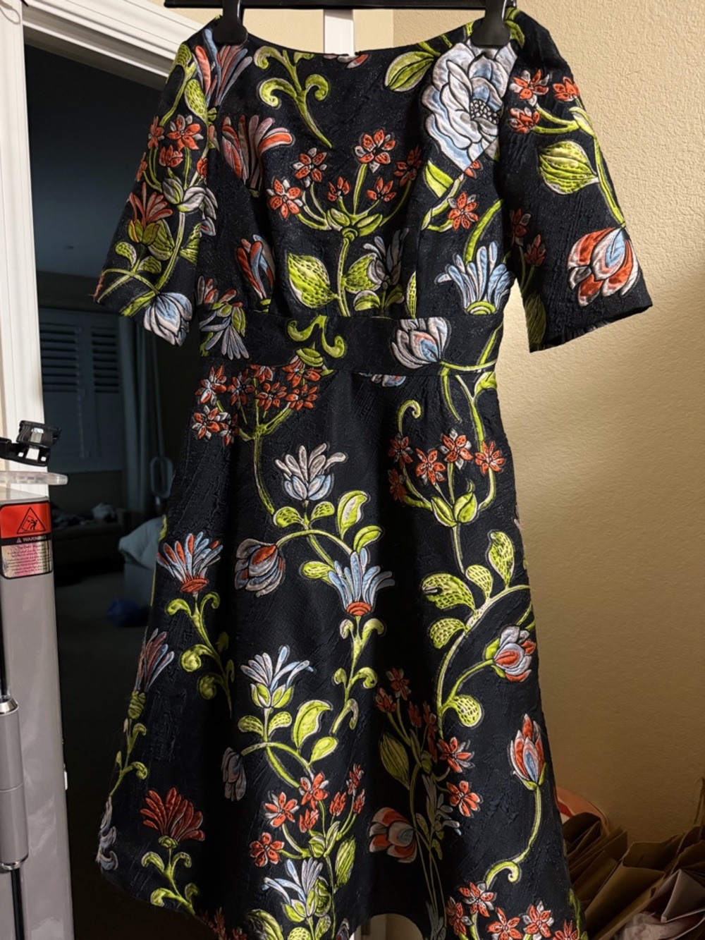 Lela Rose Floral Embroidered Fit & Flare Dress - Size 8
